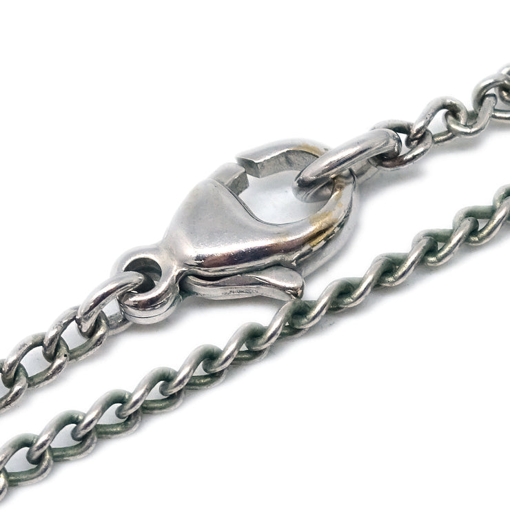 Chanel CC Chain Pendant Necklace Silver 05C