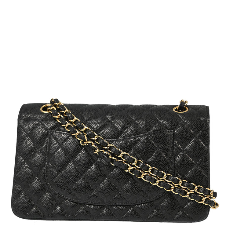 Chanel Black Caviar Medium Classic Double Flap Shoulder Bag