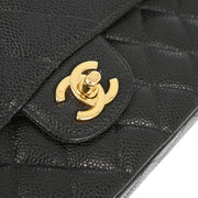 Chanel Black Caviar Medium Classic Double Flap Shoulder Bag