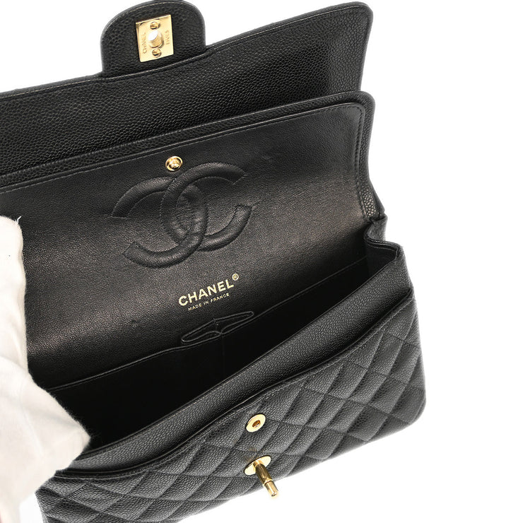 Chanel Black Caviar Medium Classic Double Flap Shoulder Bag