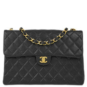 Chanel Black Caviar Jumbo Classic Flap Shoulder Bag