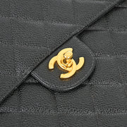 Chanel Black Caviar Jumbo Classic Flap Shoulder Bag