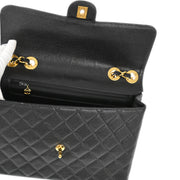 Chanel Black Caviar Jumbo Classic Flap Shoulder Bag