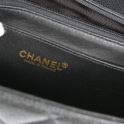 Chanel Black Caviar Jumbo Classic Flap Shoulder Bag