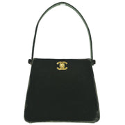 Chanel Green Velvet Double Sided Turnlock Handbag