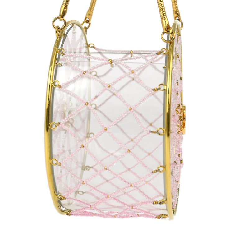 Chanel * Gold Clear Acrylic Beaded Basket Handbag