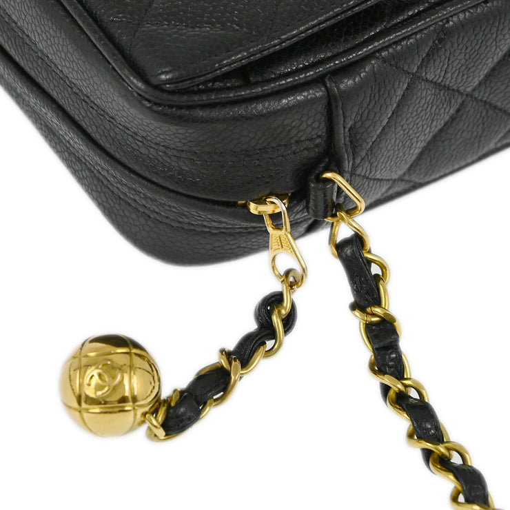 Chanel Black Caviar Camera Bag Small