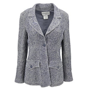 Chanel 2003 Single Breasted Jacket Gray 03P #38