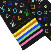 Louis Vuitton Black Monogram Multicolor Bandeau Scarf M71992 Small Good