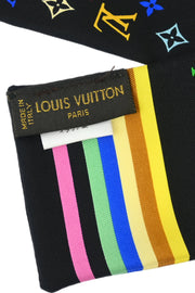 Louis Vuitton Black Monogram Multicolor Bandeau Scarf M71992 Small Good