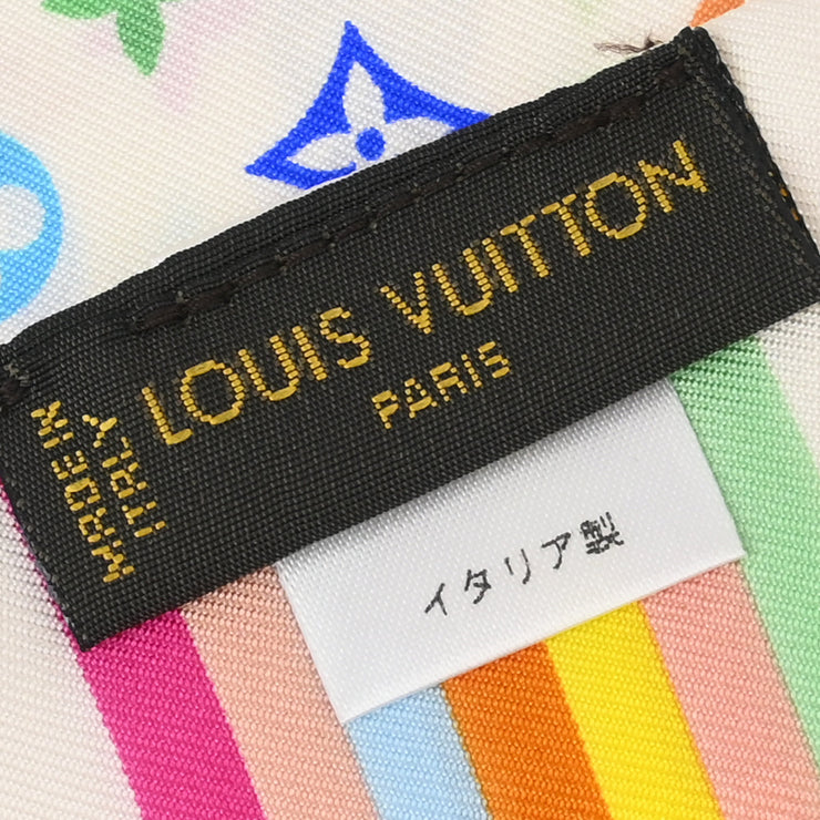 Louis Vuitton White Monogram Multicolor Bandeau Scarf M71991 Small Good