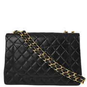 Chanel Black Lambskin Jumbo Classic Flap Shoulder Bag