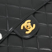 Chanel Black Lambskin Jumbo Classic Flap Shoulder Bag