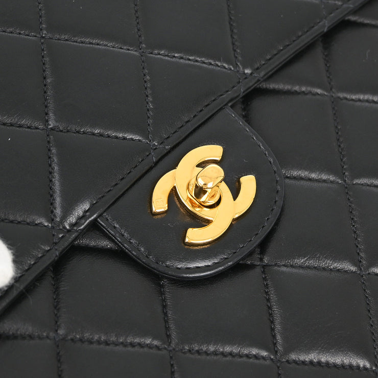 Chanel Black Lambskin Jumbo Classic Flap Shoulder Bag