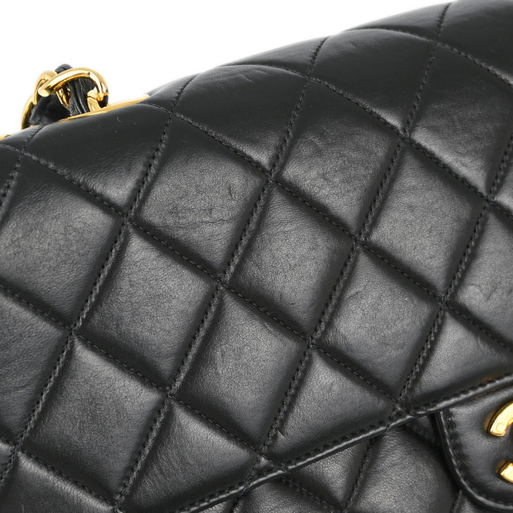 Chanel Black Lambskin Jumbo Classic Flap Shoulder Bag