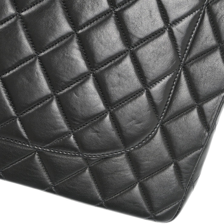 Chanel Black Lambskin Jumbo Classic Flap Shoulder Bag