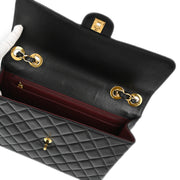 Chanel Black Lambskin Jumbo Classic Flap Shoulder Bag