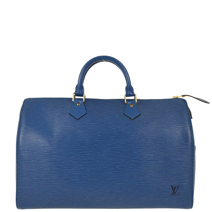 Louis Vuitton 1995 Blue Epi Speedy 35 Handbag M42995