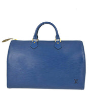 Louis Vuitton 1995 Blue Epi Speedy 35 Handbag M42995