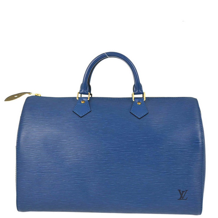 Louis Vuitton 1995 Blue Epi Speedy 35 Handbag M42995