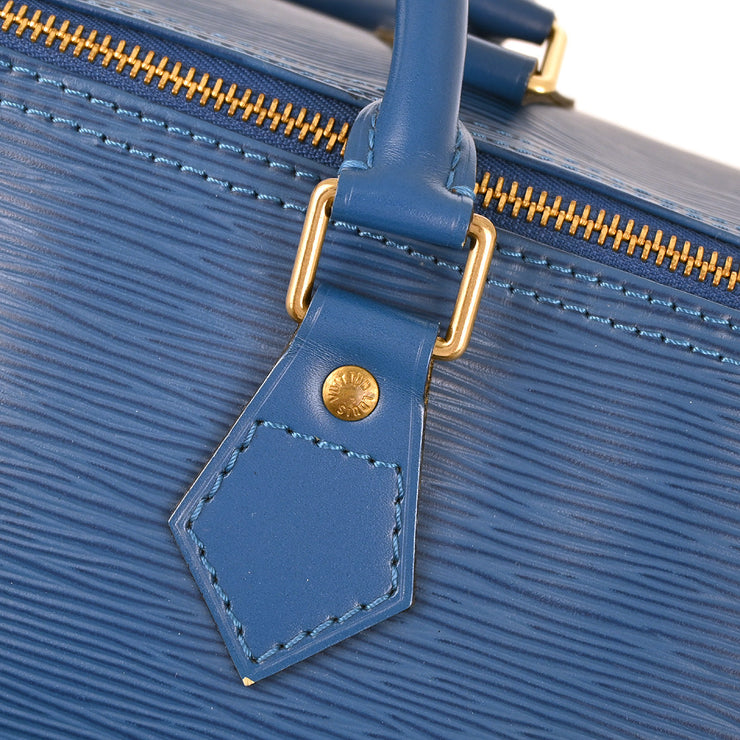 Louis Vuitton 1995 Blue Epi Speedy 35 Handbag M42995