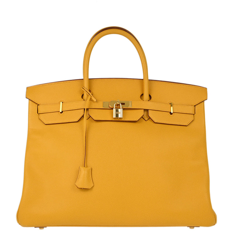 Hermes Yellow Courchevel Birkin 40 Handbag