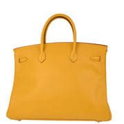 Hermes Yellow Courchevel Birkin 40 Handbag