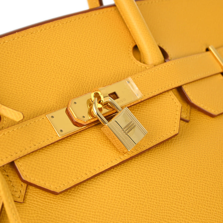 Hermes Yellow Courchevel Birkin 40 Handbag