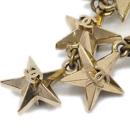 Chanel 2017 Star Dangle Piercing Earrings Gold A17C