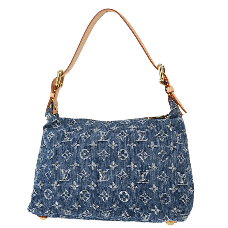 Louis Vuitton 2006 Blue Monogram Denim Baggy PM Shoulder Bag M95049