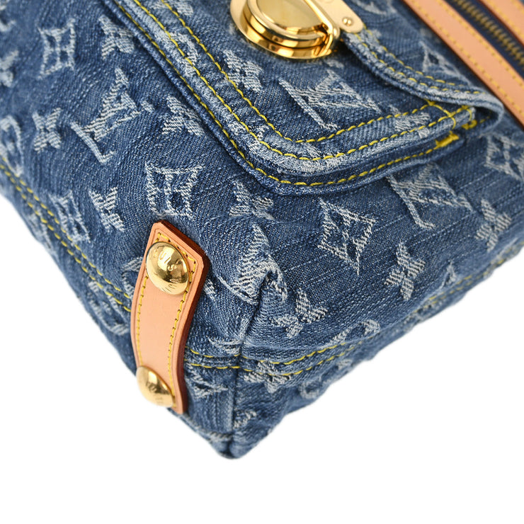 Louis Vuitton 2006 Blue Monogram Denim Baggy PM Shoulder Bag M95049