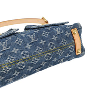 Louis Vuitton 2006 Blue Monogram Denim Baggy PM Shoulder Bag M95049