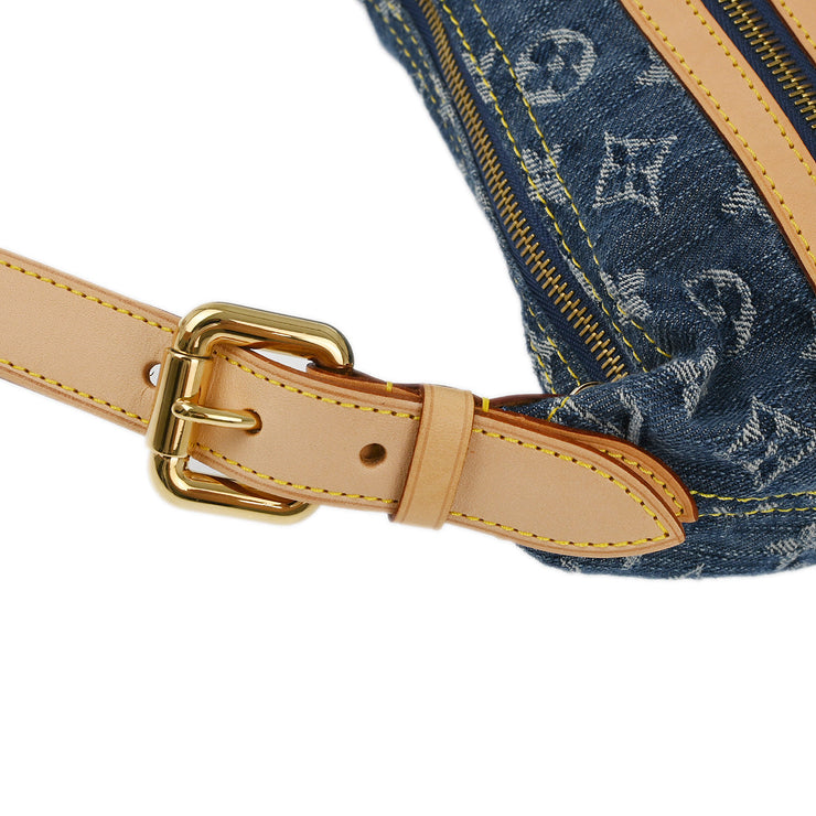 Louis Vuitton 2006 Blue Monogram Denim Baggy PM Shoulder Bag M95049