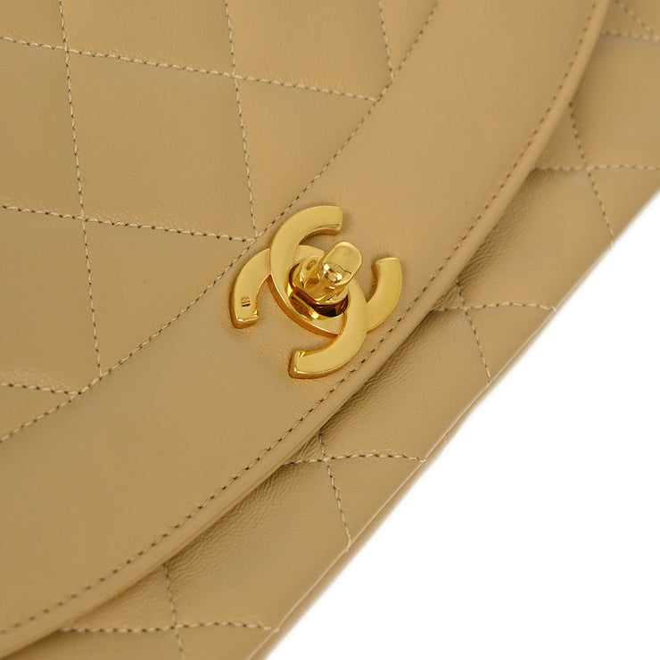 Chanel Beige Lambskin Medium Diana Shoulder Bag