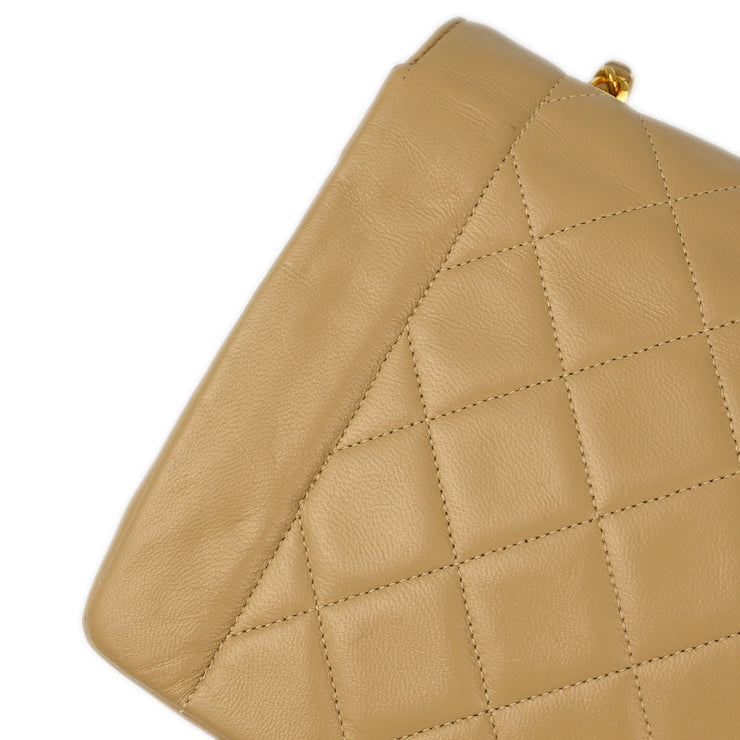 Chanel Beige Lambskin Medium Diana Shoulder Bag