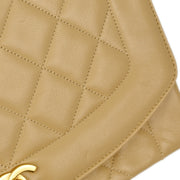 Chanel Beige Lambskin Medium Diana Shoulder Bag