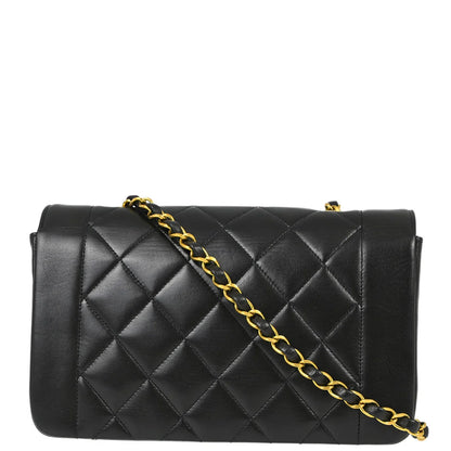 Chanel Black Lambskin Small Diana Shoulder Bag