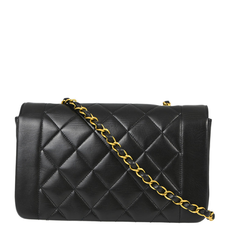 Chanel Black Lambskin Small Diana Shoulder Bag