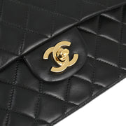 Chanel Black Lambskin Small Classic Double Flap Shoulder Bag