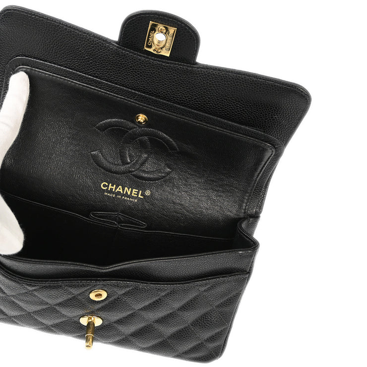 Chanel Black Caviar Small Classic Double Flap Shoulder Bag