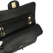 Chanel Black Caviar Small Classic Double Flap Shoulder Bag