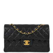 Chanel Black Lambskin Small Classic Double Flap Shoulder Bag