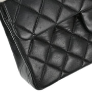 Chanel Black Lambskin Small Classic Double Flap Shoulder Bag