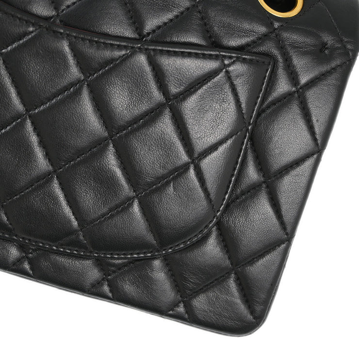 Chanel Black Lambskin Small Classic Double Flap Shoulder Bag