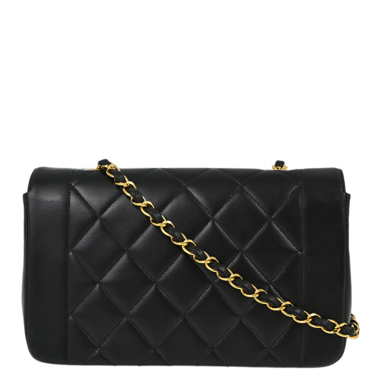 Chanel Black Lambskin Small Diana Shoulder Bag