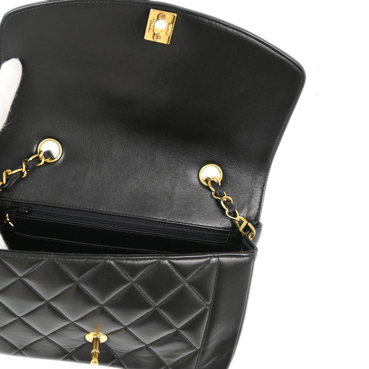 Chanel Black Lambskin Small Diana Shoulder Bag