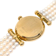 Van Cleef & Arpels Fantasy Round Quartz Watch 18KYG Artificial Pearl