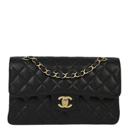 Chanel 2001-2003 Black Caviar Small Classic Double Flap Shoulder Bag