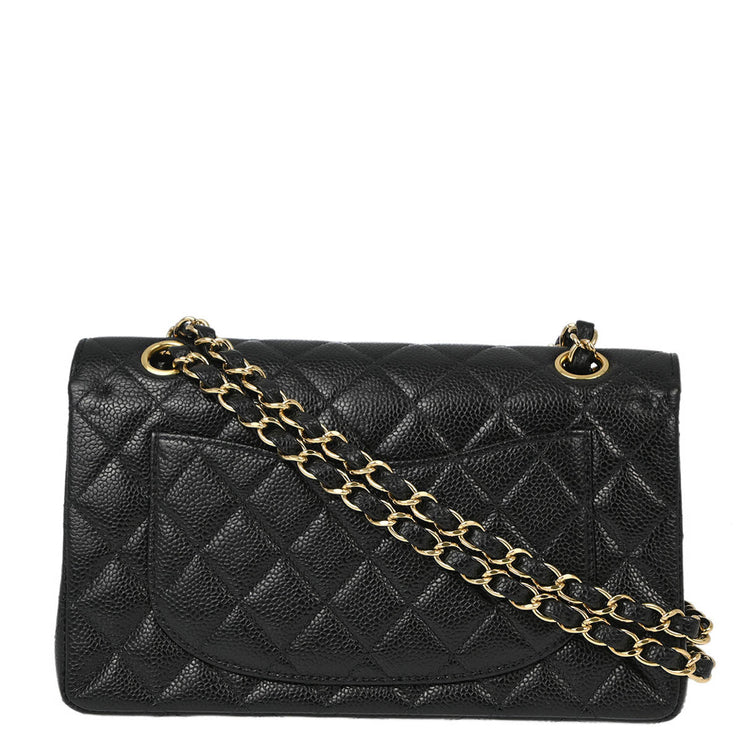 Chanel Black Caviar Small Classic Double Flap Shoulder Bag