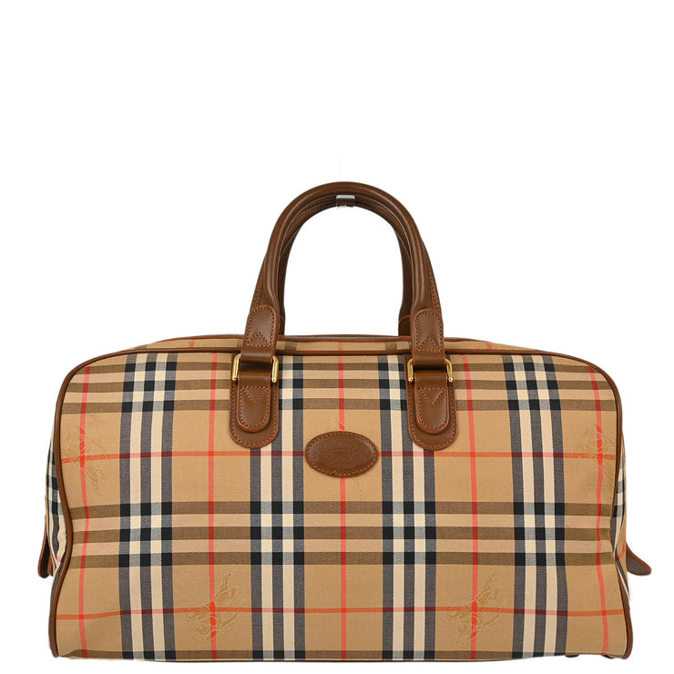 Burberrys Beige House Check Duffle Bag